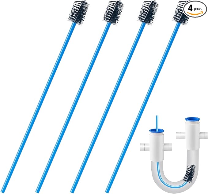 4 PCS Condensate Flexible Drain Brush, 15.7 in Nylon and PVC Drain Line Cleaning Brush, Keep Condensate Traps Clean, for AC Condensate Trap, Dirt Clean Condensate Drain Trap