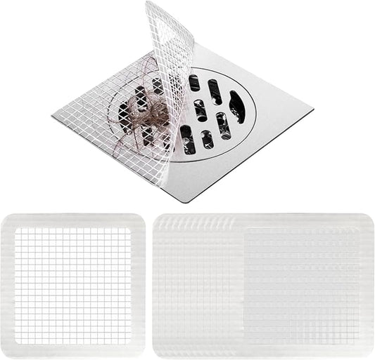 35 Pack Disposable Floor Drain Stickers, Hair Drain Stickers Disposable Shower Drain Hair Catcher Bathroom Accessories Bathtubs Mesh for Bathroom,Kitchen,Shower,Laundry (Square-35PC)