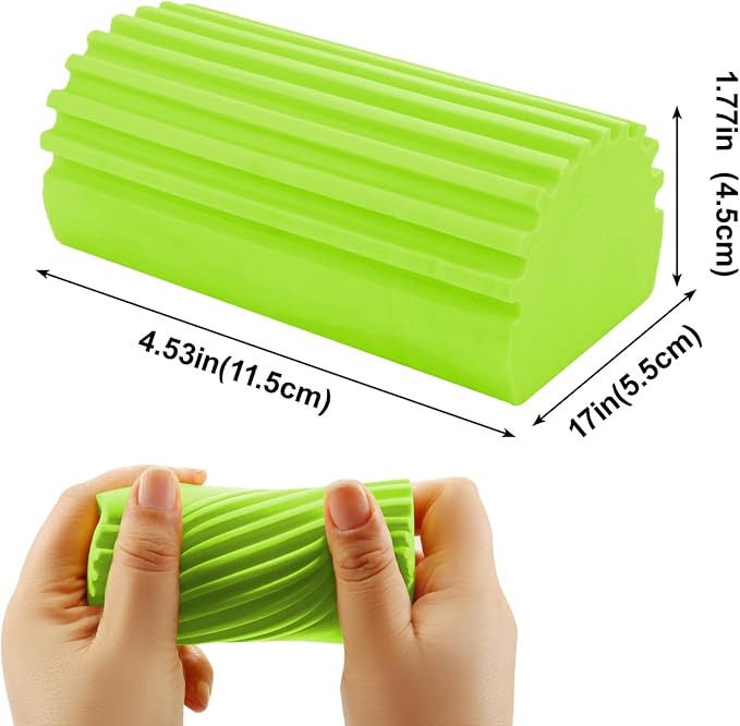 4-Pack Damp Cleaning Sponge Brush Set - Suitable for Kitchen and Car Window Cleaning,Mirrors, Window Track Grooves - Multi-Functional Cleaning Products That are Efficient Cleaning Tools(Green)