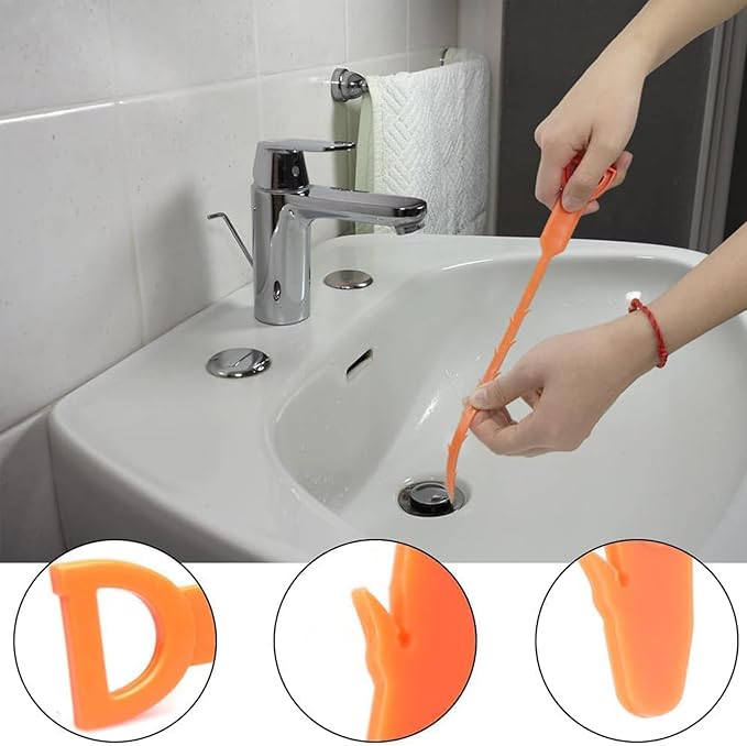 12 Pack Drain Clog Remover - Flexible Drain Snake for Effective Cleaning Hair and Debris in Sink or Bathtub, 19.6-Inch