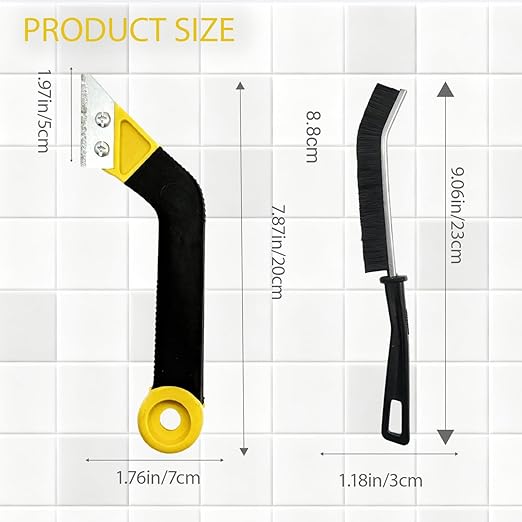 Grout Removal Tool,Tile Grout Saw Angled Grout Saw with 6 Pieces Extra Blades Replacement, 2 Brushs,Caulking Tool,Angled Tile Grout for Cleaning and Tile Gap Repair ﻿