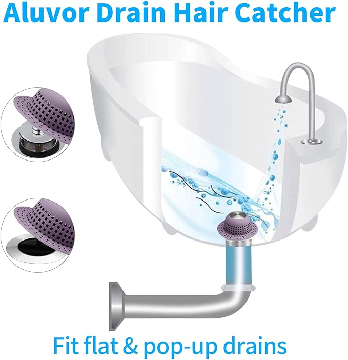 Aluvor Shower Drain Hair Catcher Bathtub Drain Cover Shower Protector for Pop-Up & Regular Drains