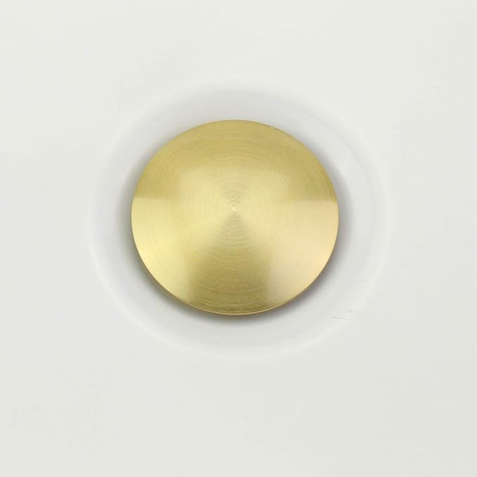 Gold Lavatory Faucet Sink Drain Stopper Without Overflow, Vanity Bathroom Vessel Pop up Sink Drain