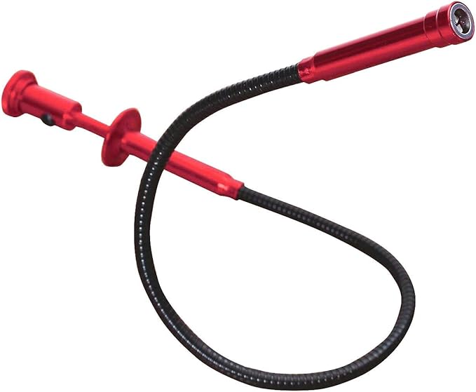 Claw Grabber Pickup Tool，24.4 in Claw Grabber Tool with LED Light Grabbing Tool Claw Grabber Pickup Tool for Litter Pick Home Sink Drain and Metal Small Items(Red)