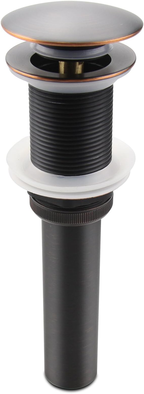 Oil Rubbed Bronze Pop UP Sink Drain, Vanity Bathroom Vessel Lavatory Faucet Drain Stopper, ORB without Overflow