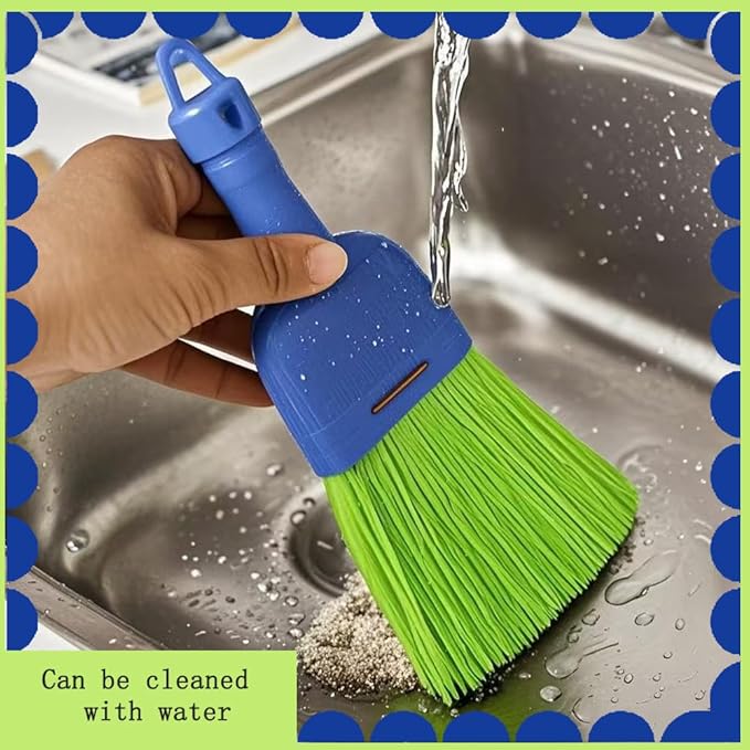 Hand Whisk Broom Handheld Poly Fiber Outdoor Car Broom with Hang Hole for Cleaning Indoor Porches Floors Decks Driveways Dirt Dust （1 Pack）