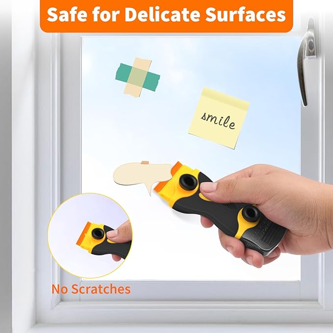 Plastic Razor Blade Scraper Double Sided - Scraper Tool With 40pcs Metal & Plastic Razor Blades, Vinyl, Paint, Sticker Removal Tool For Cleaning Car, Window, Glass, Wood, Non Scratch