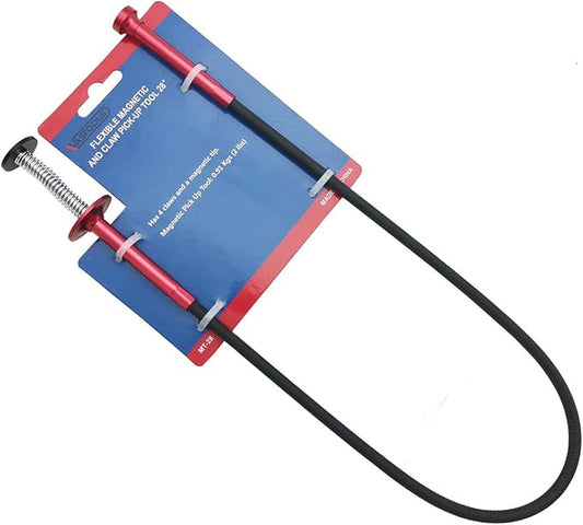 Flexible Claw Pickup Tool with Magnet, 28", 2-in-1 Magnetic Pickup Tool,4-Finger Claw,Rustless Spring,Versatile