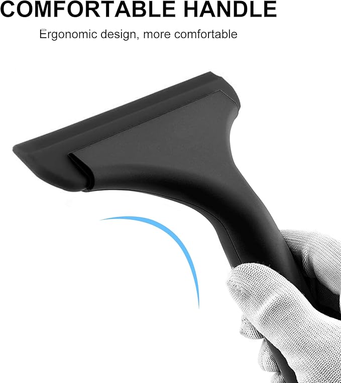 SetSail Shower Squeegee for Glass Doors Small Squeegee for Shower Glass Door Mini Silicone Windshield Squeegee for Car Window, All Black