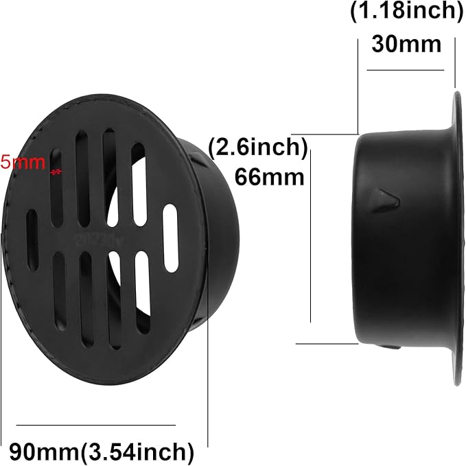 Antrader 1pcs Round Floor Drain Cover,2.6 Inch Stainless Steel Floor Drain,Sewer Drain Cover for Outdoor Yard Pipe Roof Balcony