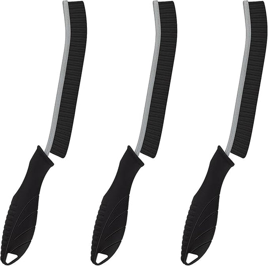 Cleaning Brush - 3 Pcs Hard Bristle Crevice Cleaning Brush, Grout Brush, Scrub Brush Cleaning Supplies, Gap Cleaning Tools for Bathroom Kitchen Toilet Window Track (3, Black)