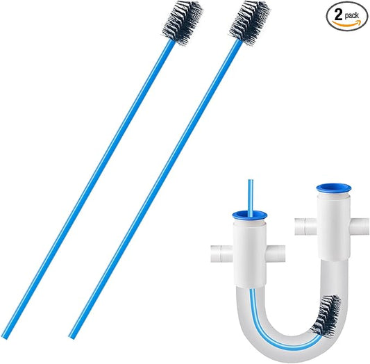 2 PCS Condensate Flexible Drain Brush, 15.7 in Nylon and PVC Drain Line Cleaning Brush, Keep Condensate Traps Clean, for AC Condensate P Trap, Dirt Clean Condensate Drain Trap