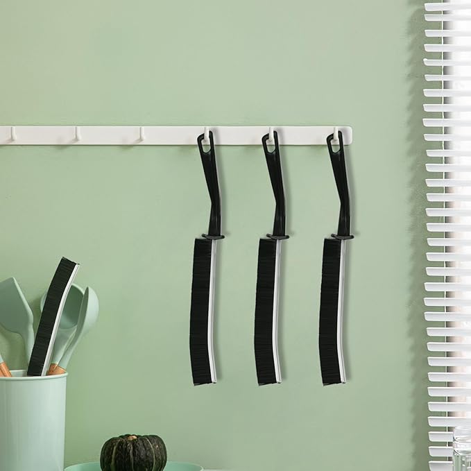 6PCS Crevice Cleaning Brush,Gap Cleaning Brush, Slim Flat Curved Brush for Narrow Gaps,Deep Crevices and Small Spaces,Hard Bristle Brush,Easy to Clean, No Residue, Kitchen & Bathroom Cleaning