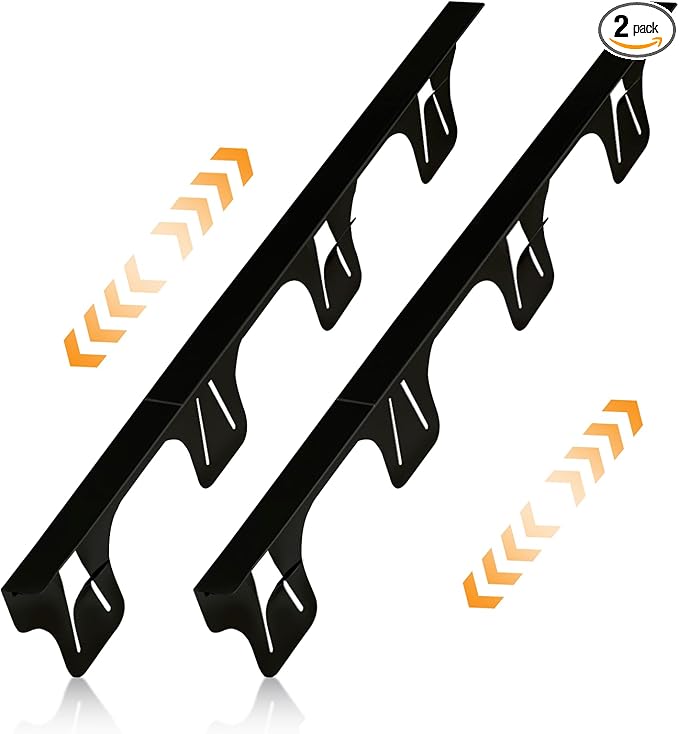 Stove Gap Covers Stainless Steel, Adjustable 13.8-27.5 In(2 Pack), Heat Resistant, Gas Stove Side Gap Protector (Matte Black)
