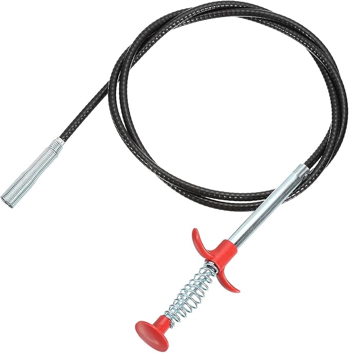 uxcell 62.99" Drain Clog Remover, Gutter Cleaning Tools Drain Cleaner, Flexible Grabber Claw Pick Up Reacher for Kitchen Bathroom Tub
