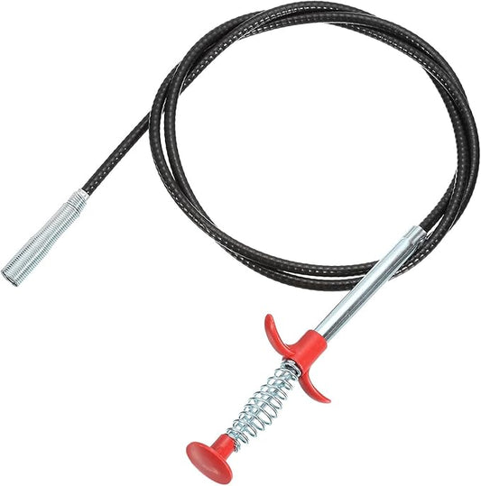 uxcell 62.99" Drain Clog Remover, Gutter Cleaning Tools Drain Cleaner, Flexible Grabber Claw Pick Up Reacher for Kitchen Bathroom Tub