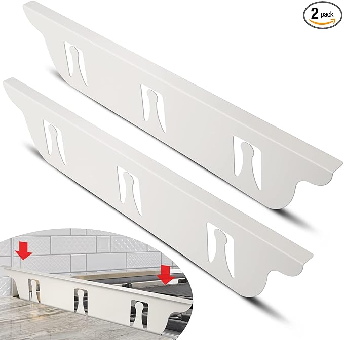 Stove Gap Covers Stainless Steel with White Coated, Stove Gap Filler | Heat Resistant & Easy to Clean Stove Counter Gap Cover, Upgraded Wider Top Perfect Fit White Stove and Counter Guard (23.5"L)