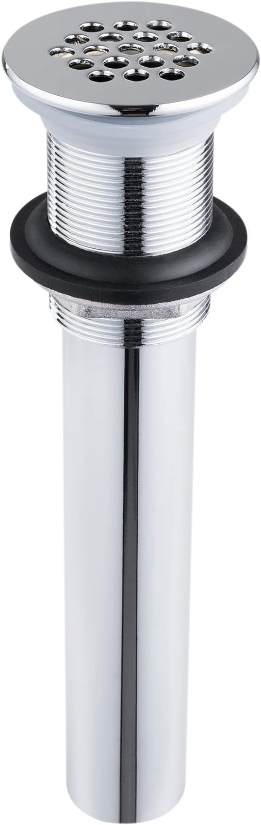 Grid Drain Strainer Assembly Without Overflow for Bathroom Sink, C.O. Plug Grid Lavatory Drain, Bathroom Sink Grid Strainer by Artiwell, Chrome Plated
