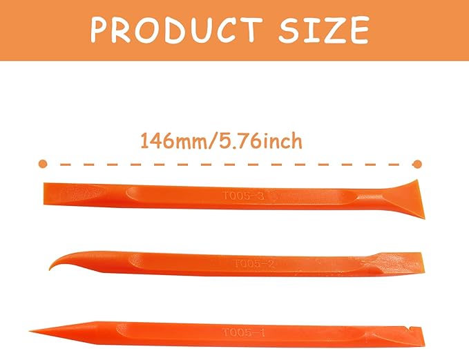 18Pcs Carbon Fiber Scraper Cleaning Tool Non-Scratch Plastic Multi-Purpose Stiff Scraper Pen-Shaped Scraper Tool for Paint, Stickers Label, Food, Tight Spaces, Crevices, Kitchen (Orange)