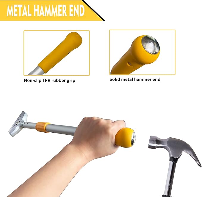 XW Razor Blade Scraper with Adjustable Handle, 23" Long Handle Heavy Duty Floor Scraper, Extra 10 PCS Blades Included