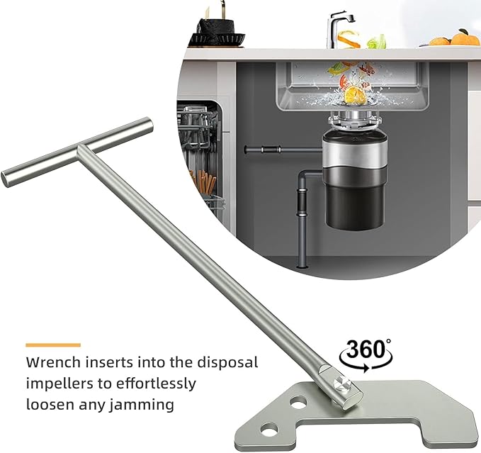 Woiron Garbage Disposer Unjamming Wrench with 2 PCS Allen Wrench Tool for Removing Clogs Above The Sink