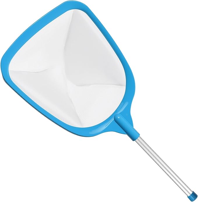 Tavaleu Pool Skimmer Net, Deep Pool Leaf Net with Reinforced Frame, Large Capacity Rake Net for Cleaning, Debris Pickup Removal
