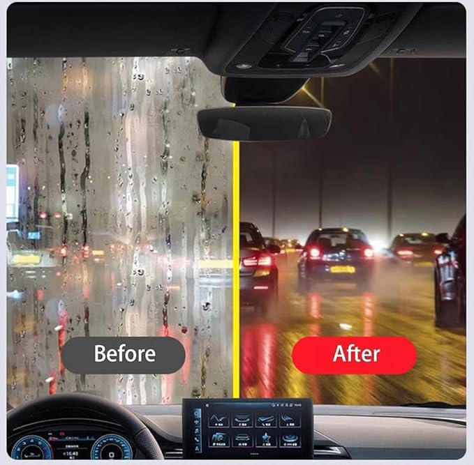 3PC Automotive Oil Film Cleaning Brush,Car Windshield Cleaner,Car Clear Vision Glass Cleaner for Car Windows for Cleaning Brush and Improving Windshield Clarity & Visibility (Red)