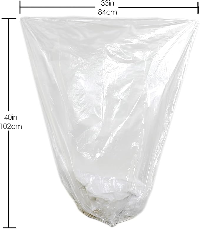 TYPLASTICS 33 Gallon Clear Trash Can Liners - 33" x 40" - High Density Garbage Bags - Case of 500 - Multipurpose for Office, Outdoor, Recycling, Industrial and Commercial