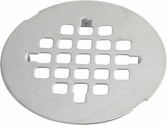 Brushed Nickel Snap-in Shower Floor Drain Cover,Hidrop 4-1/4" OD Round Shower Strainer Grid, Easy-to-Install Replacement Cover Stainless Steel