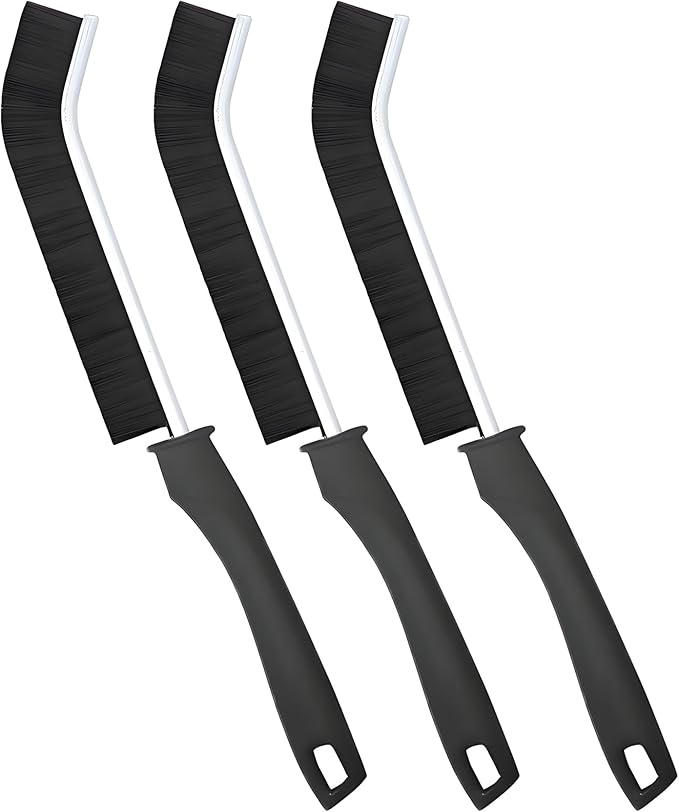 Grout Brush Stiff Bristle, Crevice Cleaning Brush for Tight Spaces, Multi-Surface Scrubber for Kitchen Sink, Bathroom Tile,Toilet,Window Tracks & Faucets - 3 Pack