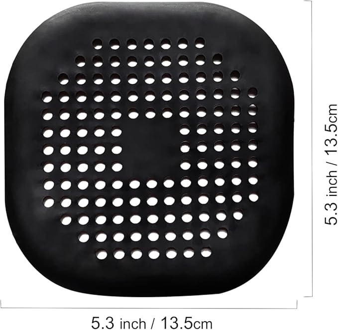 2 Pieces Shower Drain Hair Catcher Bathtub Stopper Home Drain Protectors Drain Cover with Sucker Water Trap Sink Cover for Bathroom Bathtub and Kitchen (Black,Black)