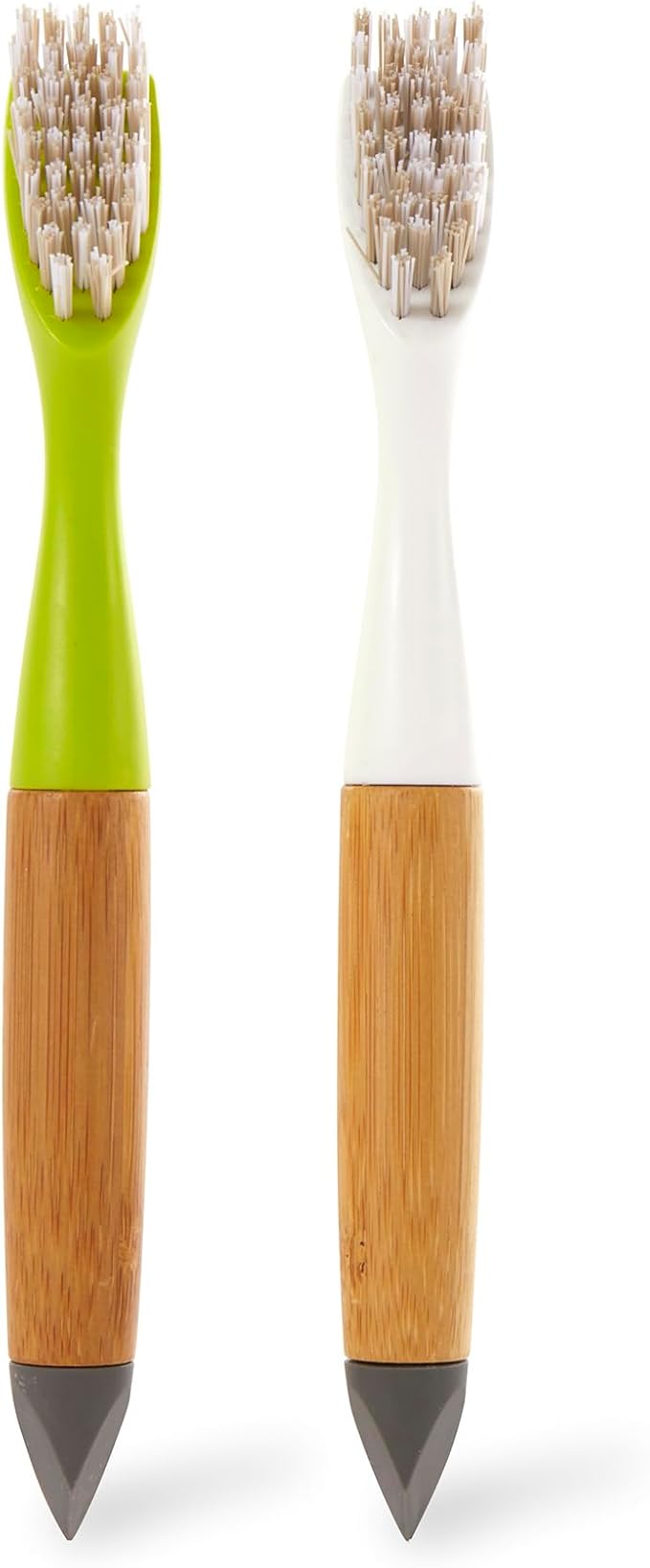 Full Circle Micro Manager, Deep Cleaning Brush for Crevices, Shower, & Grout, Tough Bristles, Sustainable Bamboo Handle, Green