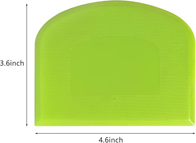 ALLTOP Bowl Spatula & Bench Scraper,Flexible Plastic Multipurpose Kitchen Pastry Cutter Tool,Food Scrappers for Bread Dough Baking Cake Fondant Icing,Set of 2 Pieces - White,Green