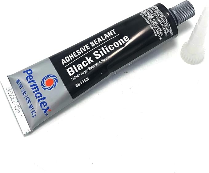 Permatex 81158 Black Silicone Adhesive Sealant, 3 oz. Tube, Pack of 2