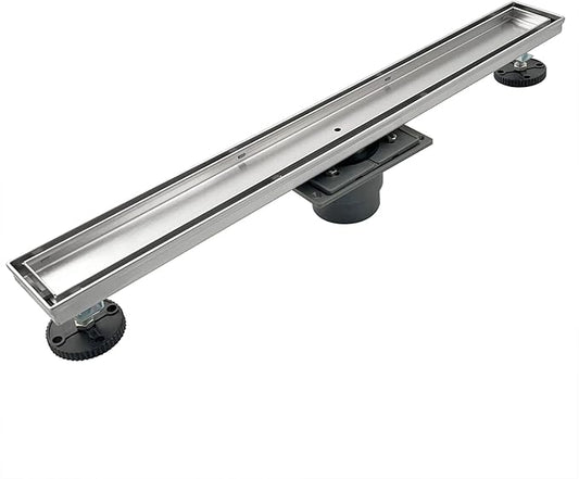 Neodrain 48-Inch Linear Shower Drain with Tile Insert Grate, Professional Brushed 304 Stainless Steel Rectangle Shower Floor Drain Manufacturer, Floor Shower Drain with Shower Drain Base