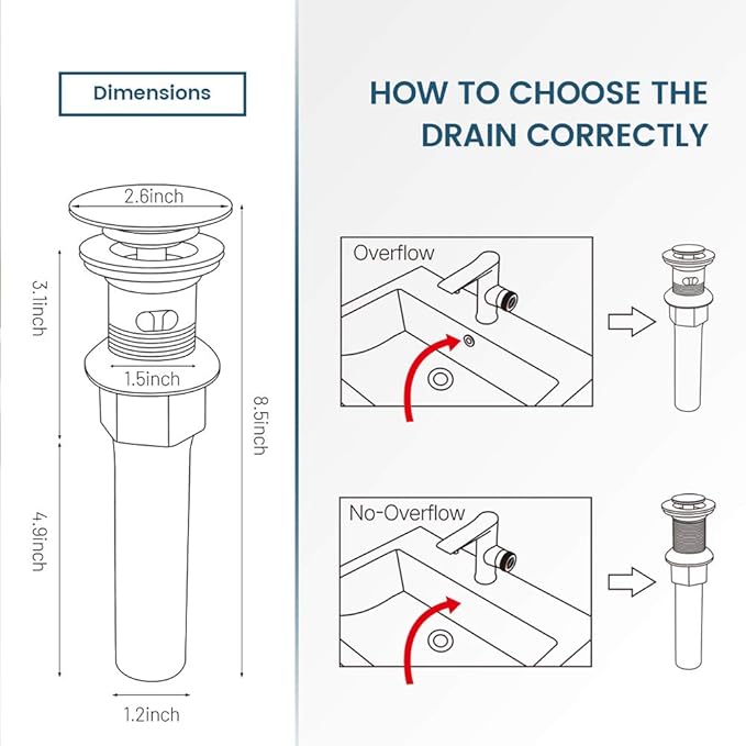 Vessel Sink Drain,Bathroom Pop-up Drain with Detachable Basket Stopper, Anti-Explosion and Anti-Clogging Drain Strainer, Sink Drain Assembly with Overflow Oil Rubbed Bronze, RWF083K