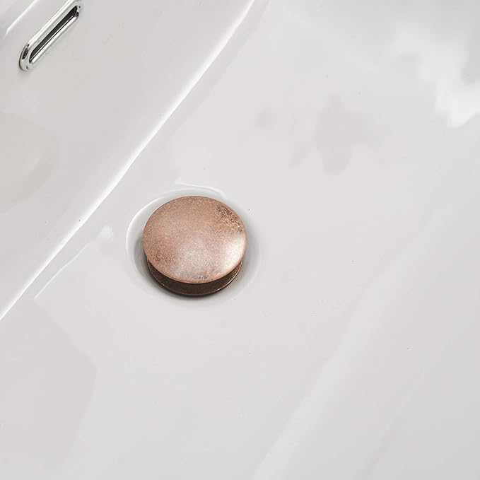 BWE 1 5/8" Bathroom Faucet Vessel Sink Drain Fits Bathroom Standard Sink Hole 1-1/2" to 1-3/4" Vanity Pop up Drain Assembly Stopper Without Overflow Copper