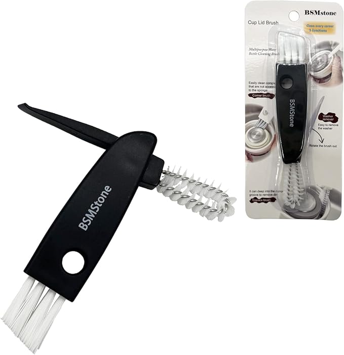 Tiny Cleaning Brush-Mini Multi-Functional Crevice Cleaning Brush, Water Bottle Cleaning Tools for Bottle Cup,Nursing Bottle Cup-1 Pack (Black)…