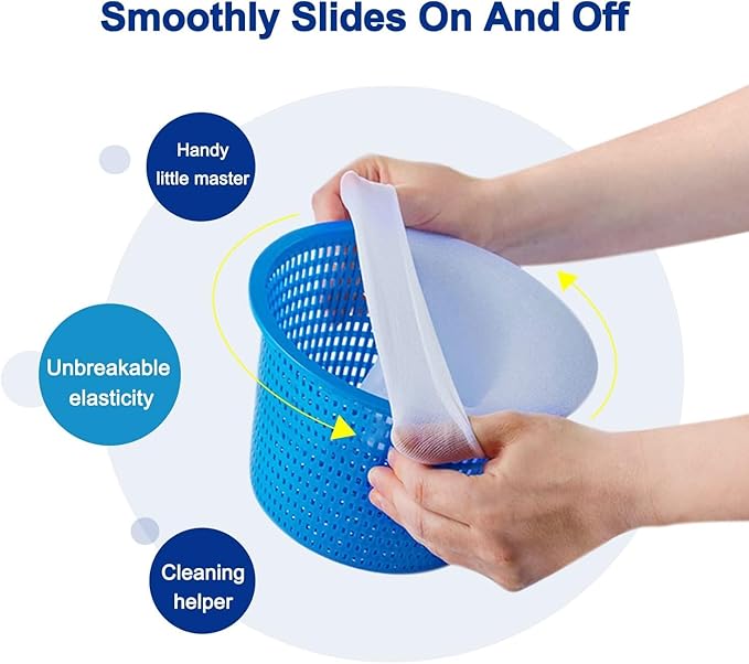 150 Pack Pool Skimmer Socks for Pool Filters, Filters Baskets and Skimmers to Filter Debris and Leaves, Protact Filter System of Inground and Above Ground Pools