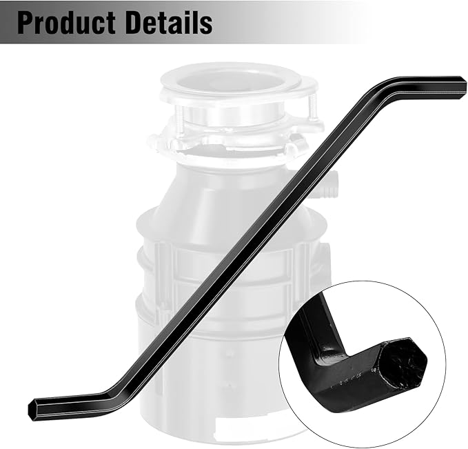4 Pcs Garbage Disposal Wrench Tool Metal Garbage Disposal Parts for Kitchen Sink(Black)