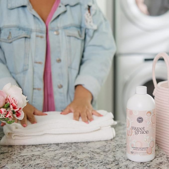 Bridgewater Candle Sweet Grace 32 oz Laundry Detergent Liquid | Highly Scented Luxury Laundry Experience | Deep Cleaning and Powerfully Fragranced