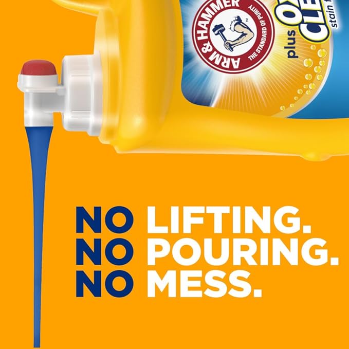 ARM & HAMMER Plus OxiClean Stain Fighters Liquid Laundry Detergent, Fresh Scent, 166.5 fl oz, 128 Loads