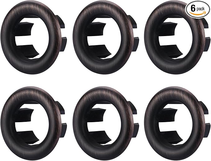 ARCORA 6 Pack Sink Overflow Ring, ARCORA Bathroom Kitchen Sink Hole Round Overflow Cover Basin Oil Rubbed Bronze