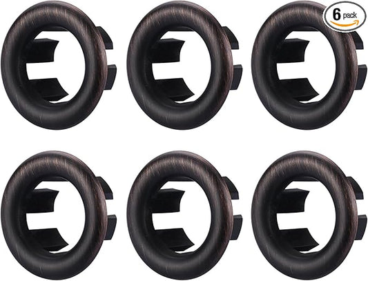 ARCORA 6 Pack Sink Overflow Ring, ARCORA Bathroom Kitchen Sink Hole Round Overflow Cover Basin Oil Rubbed Bronze