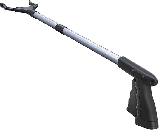2024 Upgrade PowerGrip T9, Grabber Reacher Tool, Wide Jaw, Foldable, Steel Cable, with 96 Grip Points for Firm Grip, 32" with Magnet (Black, 32 Inch)