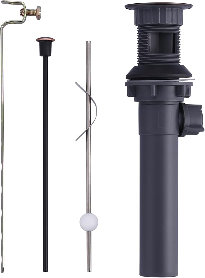 WOWOW Bathroom Drain Assembly Stopper with Lift Rod for Bathroom Faucet Vanity Sink Pop-Up Drain Stopper Assembly with Lift Rod and Overflow，Oil Rubbed Bronze