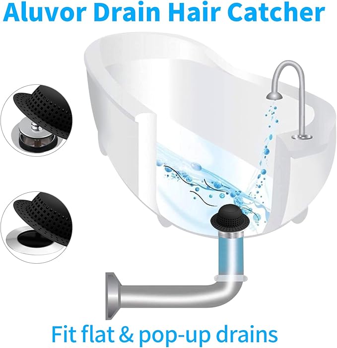 Aluvor Shower Drain Hair Catcher Bathtub Drain Cover Shower Protector for Pop-Up & Regular Drains