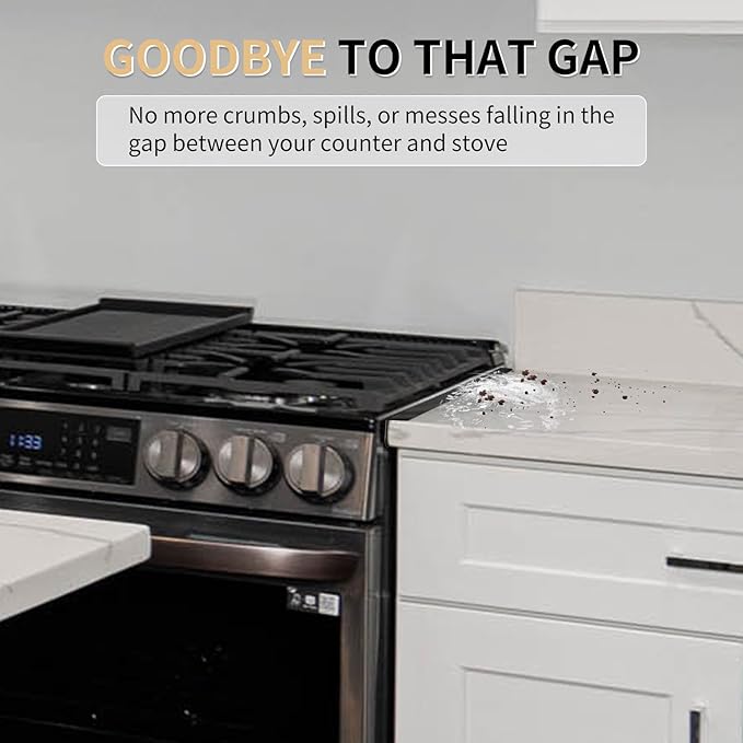 Stove Gap Covers 316 Stainless Steel,Thick Stove Gap Filler,Heat-Resistant Oven Side Gap Filler,Between Stove and Counter Slide In Range Trim Kit for Kitchen,2 Pack (23.2” Upgrade Silver)