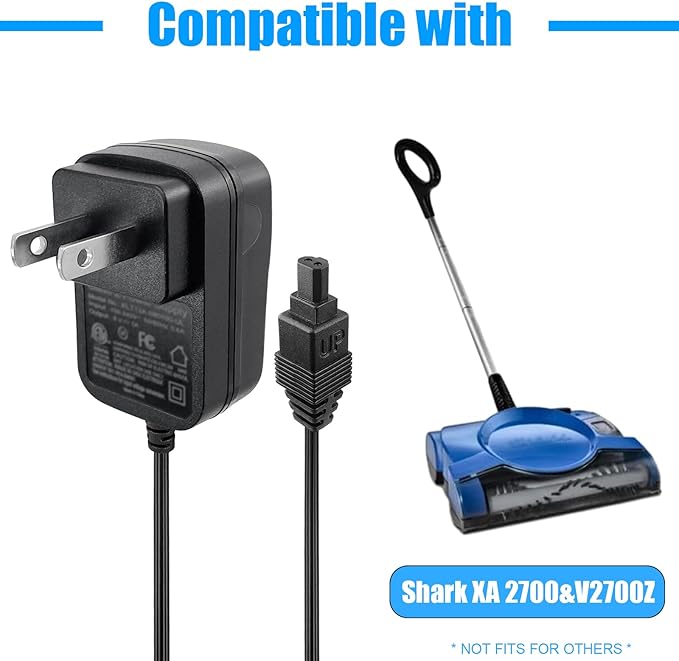 REEYEAR Replacement Charger fits for Shark Floor Carpet Sweeper Vacuums XA2700 V2700Z, 6Ft Replacement Power Adapter Charging Cable for YLS0041-T110025 Power Supply