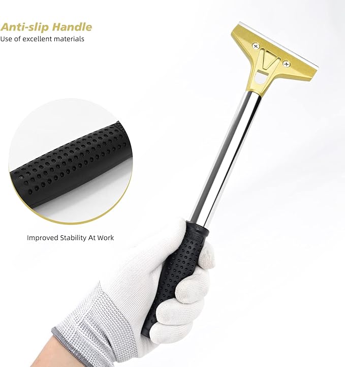 EHDIS Flat Top Grill Scraper Razor BladeGlass Scraper Tool, 4 Inch Metal Blade Kitchen Scraper for Cleaning Griddle & Flat Top Grill for Diner, Bar, Hotel, Restaurant